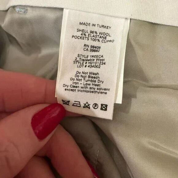 THEORY Treeca 2 SKY Blue Traceable Wool Cropped Pant NWT (flawed) Size 18 - Picture 8 of 15